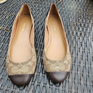 Coach Brown and Tan Flats